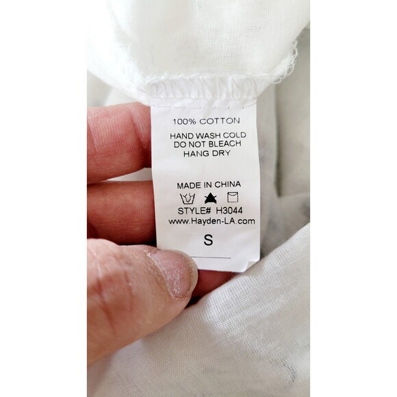 Hayden Los Angeles Women’s Dress White Boho Floral Rainbow Embroidered Small - Picture 9 of 9